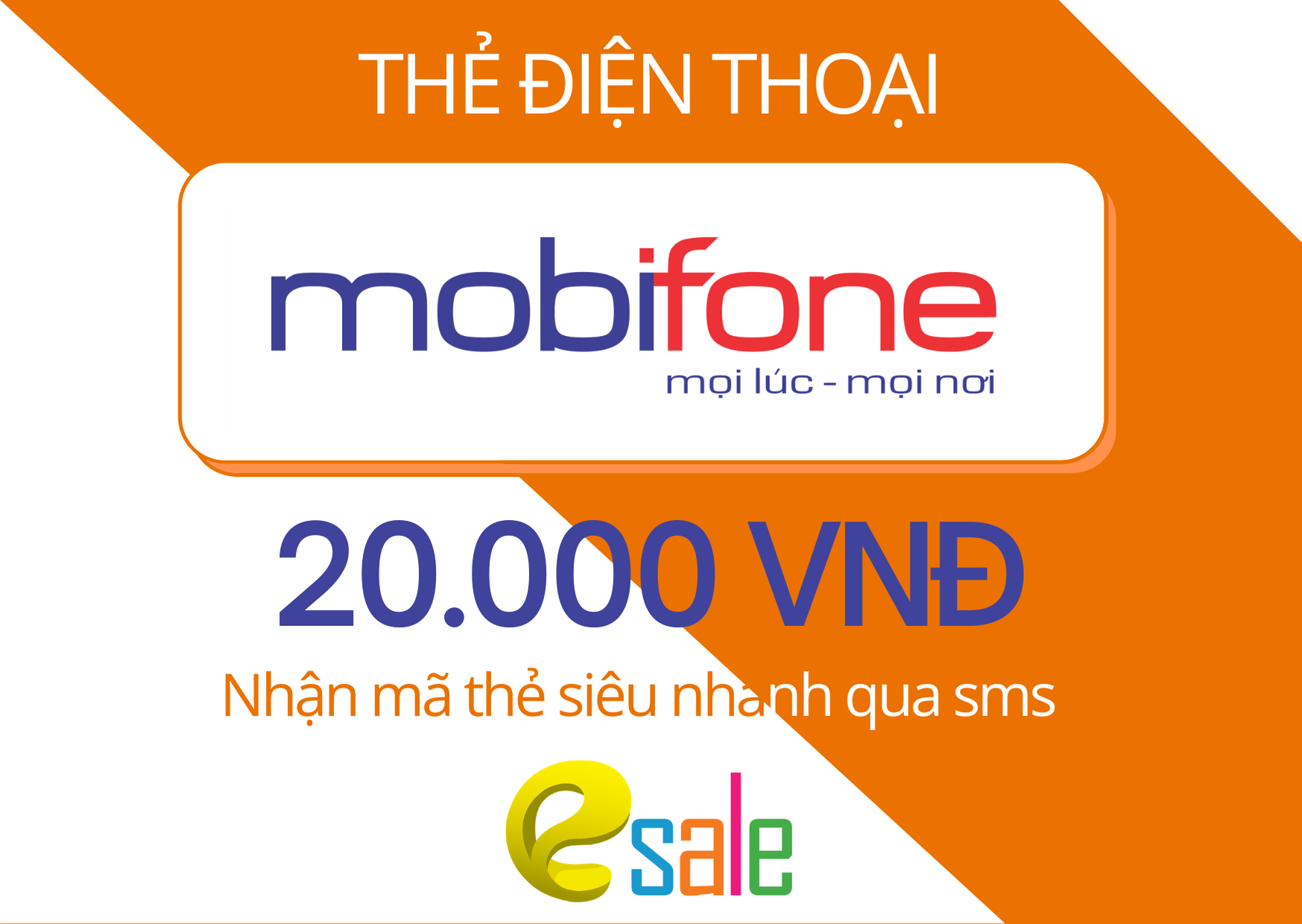 Thẻ Mobifone 20.000 - nhận mã thẻ siêu nhanh qua sms