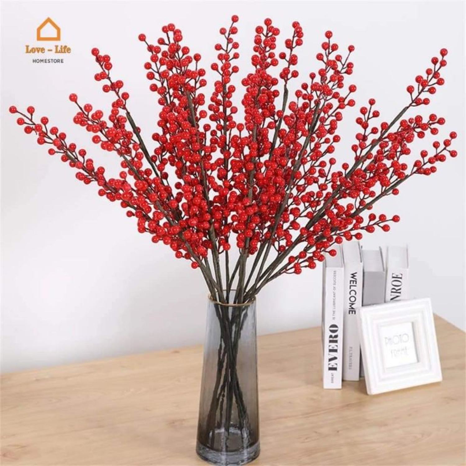 CÀNH ĐÀO ĐÔNG CHERRY, CAO 100CM 12 NHÁNH QUẢ