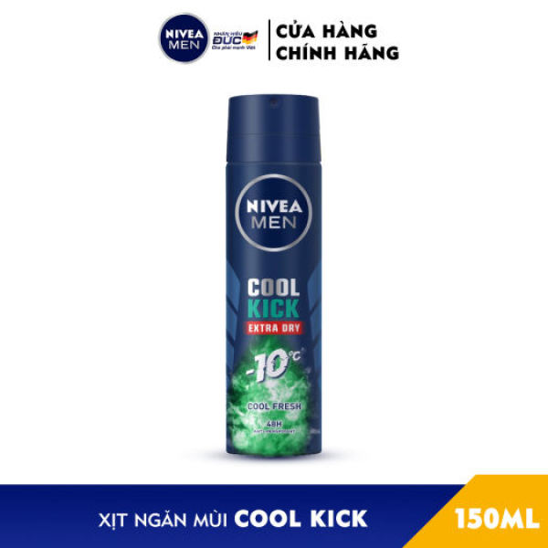 Xịt ngăn mùi NIVEA MEN Cool Kick Mát Lạnh - Thơm sảng khoái (150ml) xịt toàn thân nivea nam