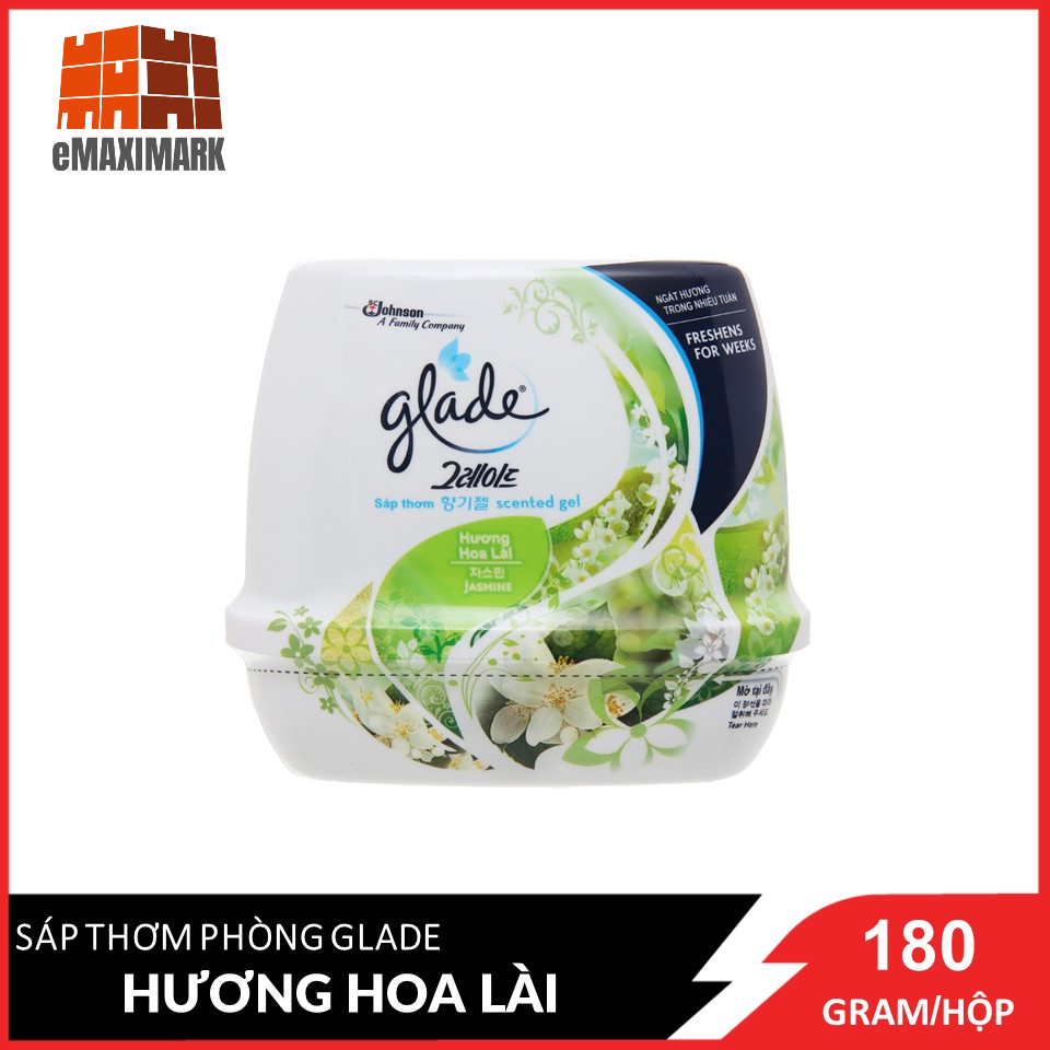 [HCM ship 2h] Sáp Thơm Glade Hương Hoa Lài 180g