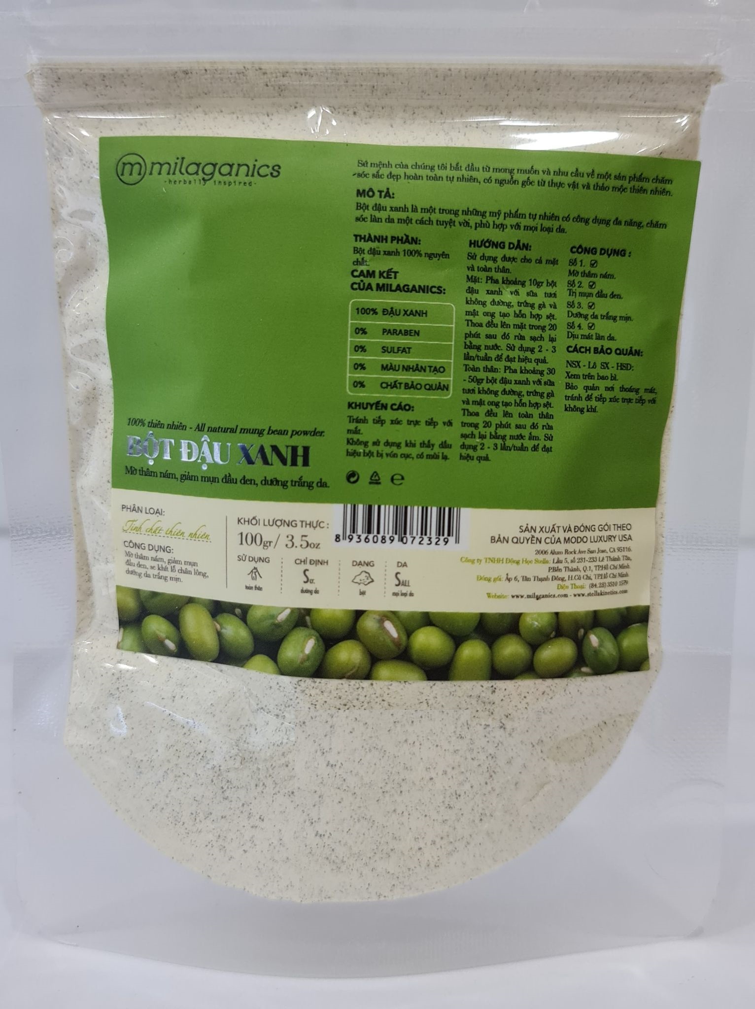 Bột Đắp Mặt Nạ Milaganics 100g