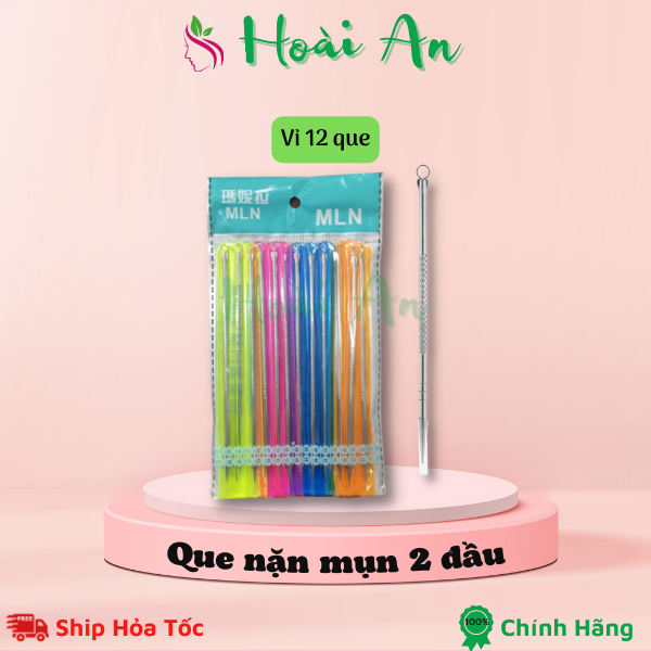 Vỉ 12 que nặn mụn 2 đầu không gỉ | Vỉ que nặn mụn