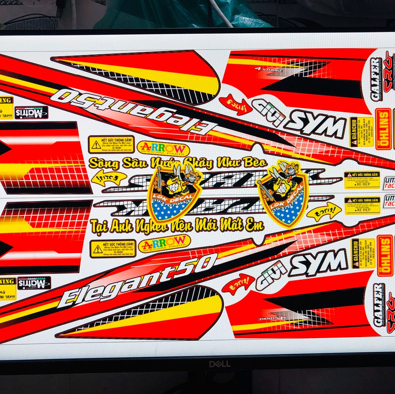 Tem rời elegant spark sọc caro đỏ đen mẫu 1