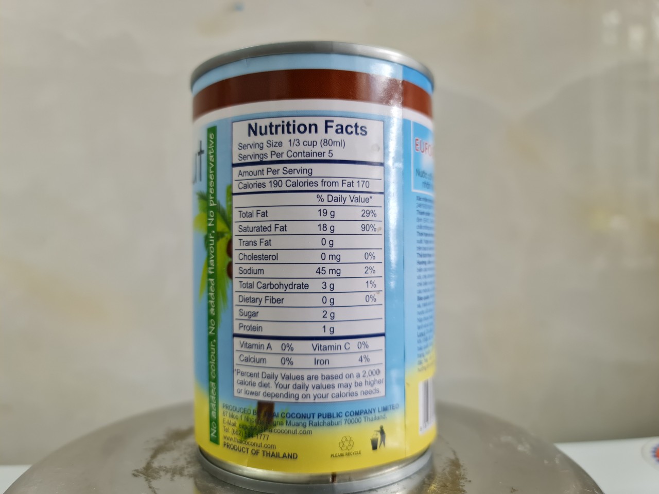 [400ml] NƯỚC CỐT DỪA ĐẬM ĐẶC [Thailand] EUFOOD Coconut Cream (euf-hk)