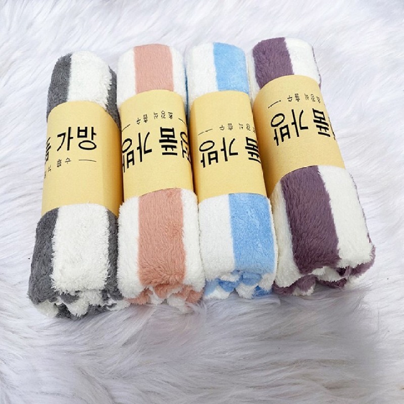 Khăn cuộn lông cừu Hàn Quốc, khăn tắm khăn mặt siêu mềm mịn kích thướt 35x75 cm - BEEKIDS PLAZA
