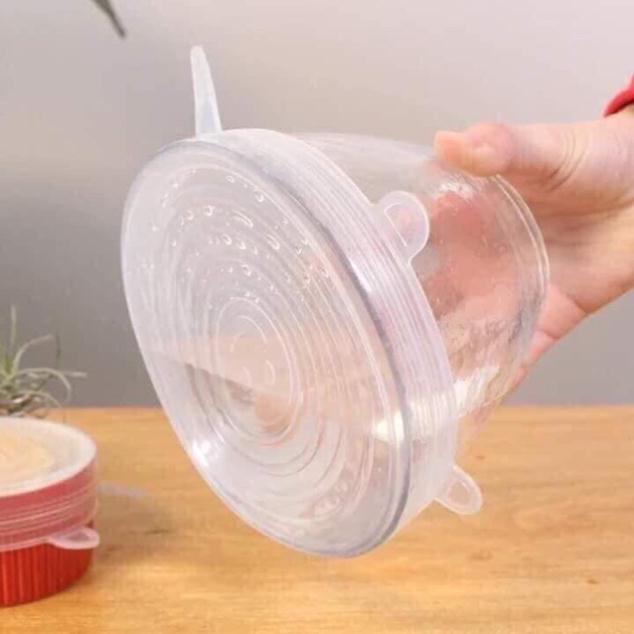 Set 6 nắp đậy thức ăn bằng silicone siêu dai