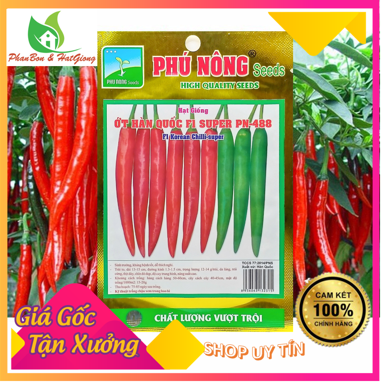 Hạt Giống Ớt Trái Dài Hàn Quốc Phú Nông | Shop Phân Bón, Hạt Giống Rau Củ Quả, Xơ Dừa, Mùn Dừa, Đất Sạch Trồng Rau Sạch Tp. Hồ Chí Minh
