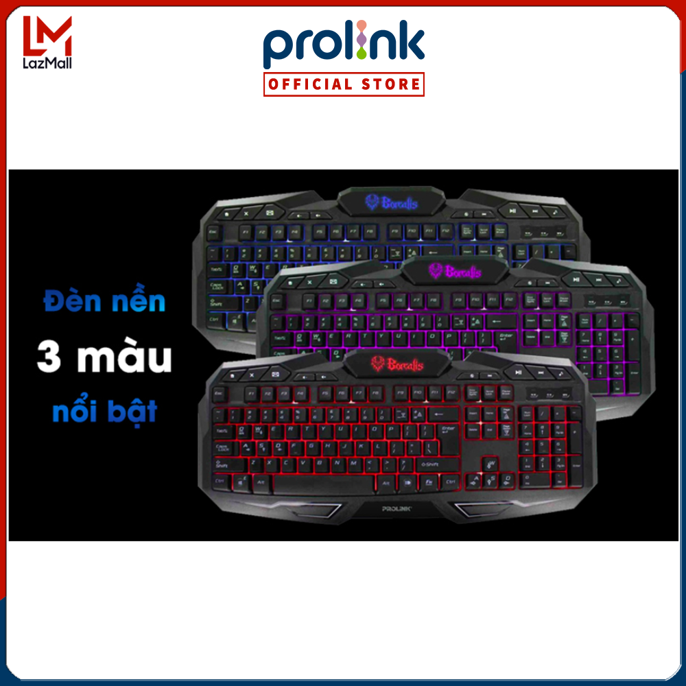 Bàn phím game 3 màu Prolink PKGM9302 - Hàng chính hãng