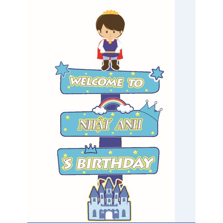 Cây welcome trang trí sinh nhật bé trai, bé gái