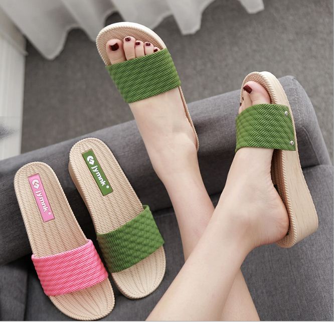 Dép thời trang nữ độn đế tăng chiều cao 5 phân DN05 (màu xanh)