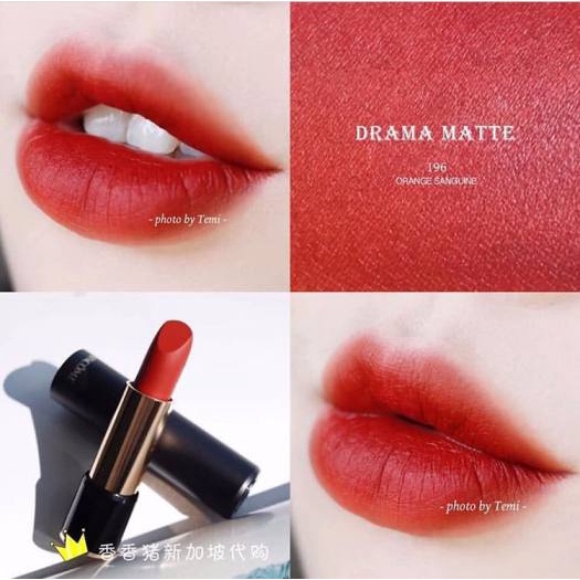 Son Lancome L’absolu Rouge Matte (mini) 2 Màu lì siêu hot 888 đỏ rượu, 196 cam cháy 1.6g