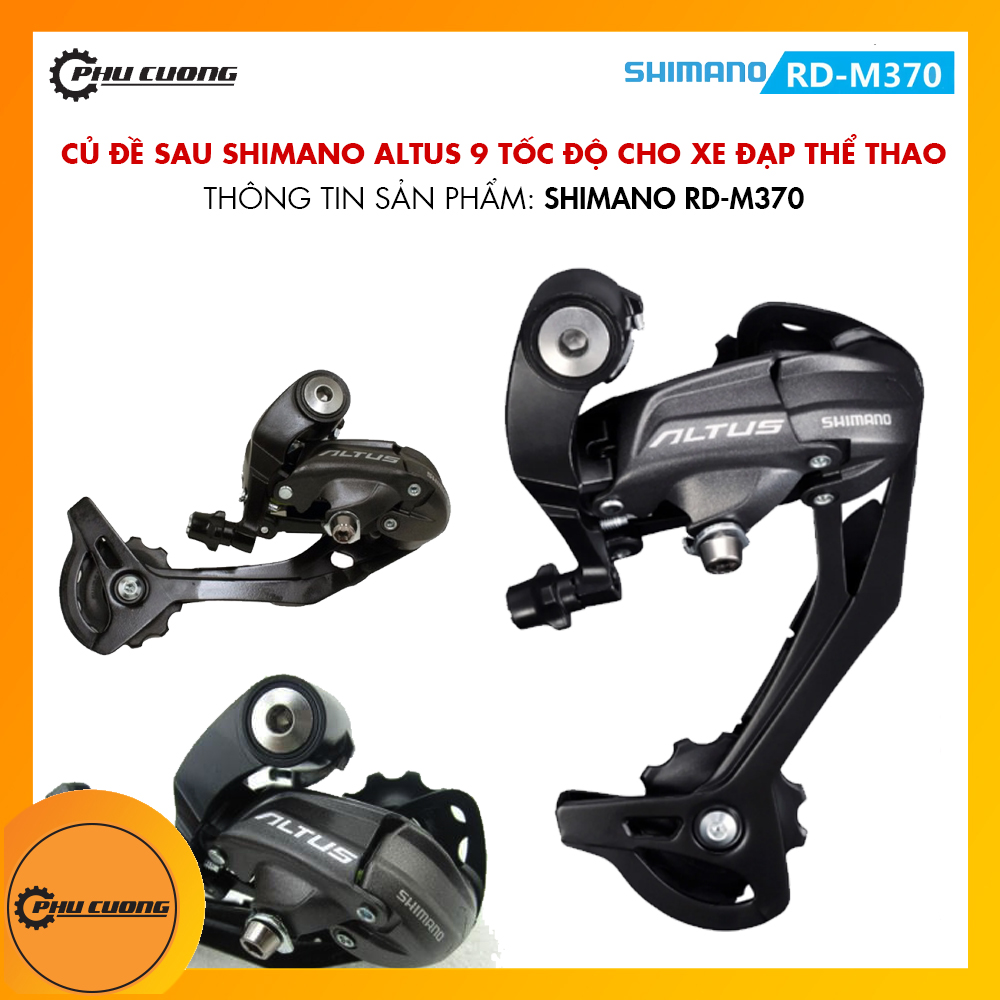 Cùi đề sau Shimano Altus RD-M370 9 tốc độ cho xe đạp thể thao