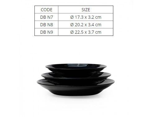 [HCM]Dĩa Nhựa Melamine Sâu Lòng Đen Bóng