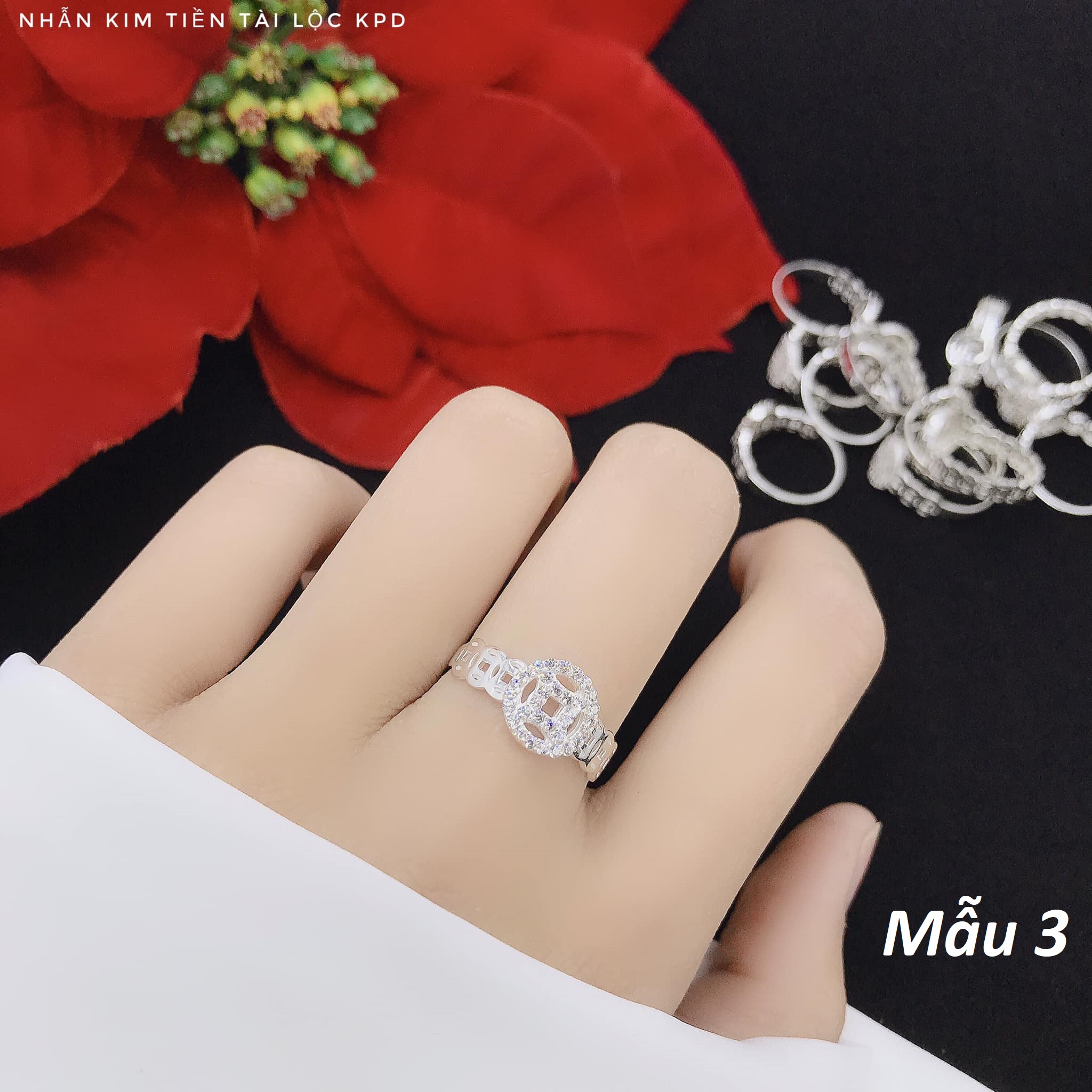 Nhẫn nữ bạc ta kim tiền các mẫu MS53d