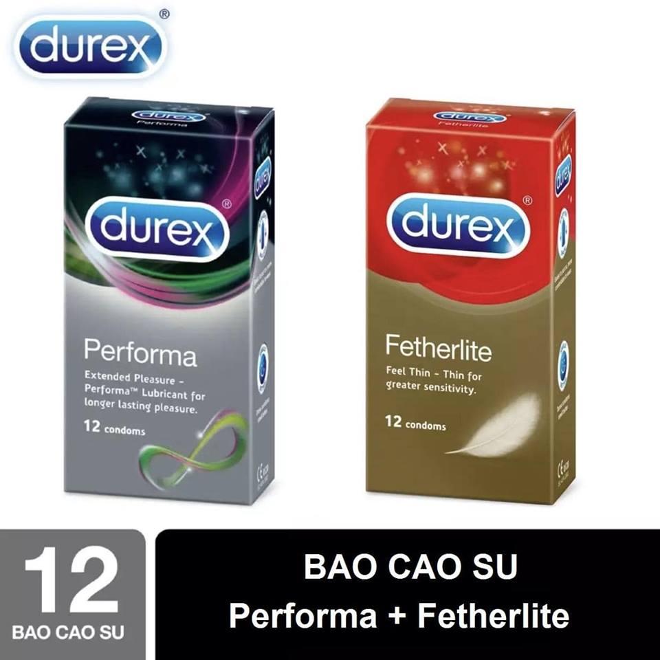 [HCM][24pcs]Combo sieu pham bao cao su durex performa keo dai va fetherlite sieu mong