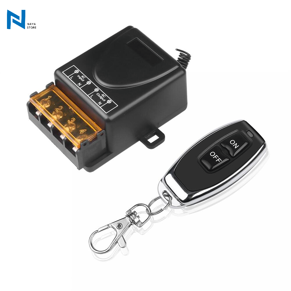 Naya rơ le 220v 30a mới nhất công tắc điều khiển từ xa rf không dây 1 bộ phát + 1 bộ thu 433mhz bộ điều khiển từ xa