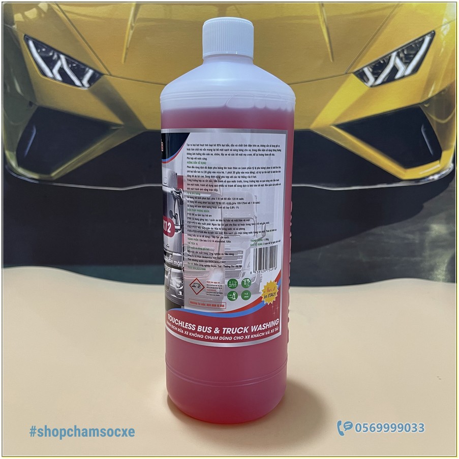 Nước rửa xe không chạm TurboX12 Ekokemika chai 1L (ô tô tải, xe khách)