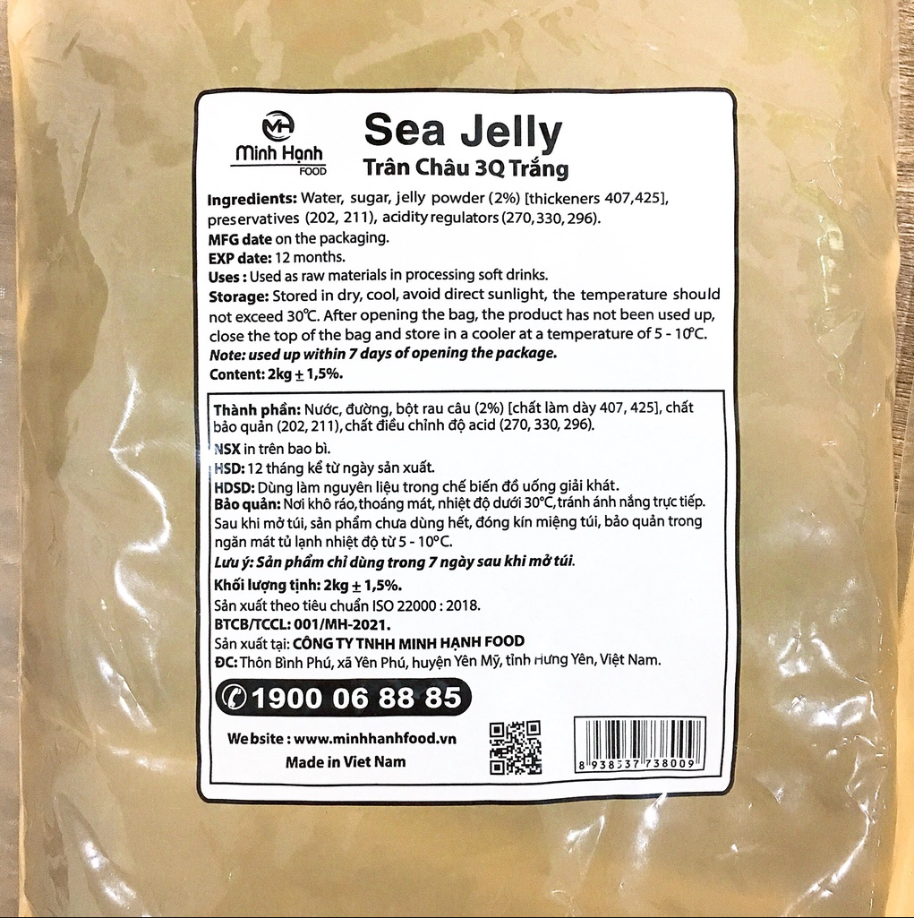 TRÂN CHÂU 3Q TRẮNG (Sea Jelly) 2KG