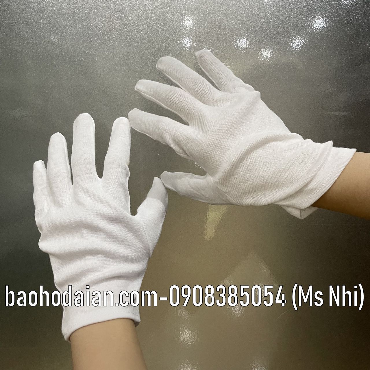 Găng tay vải cotton màu trắng (10 cặp)