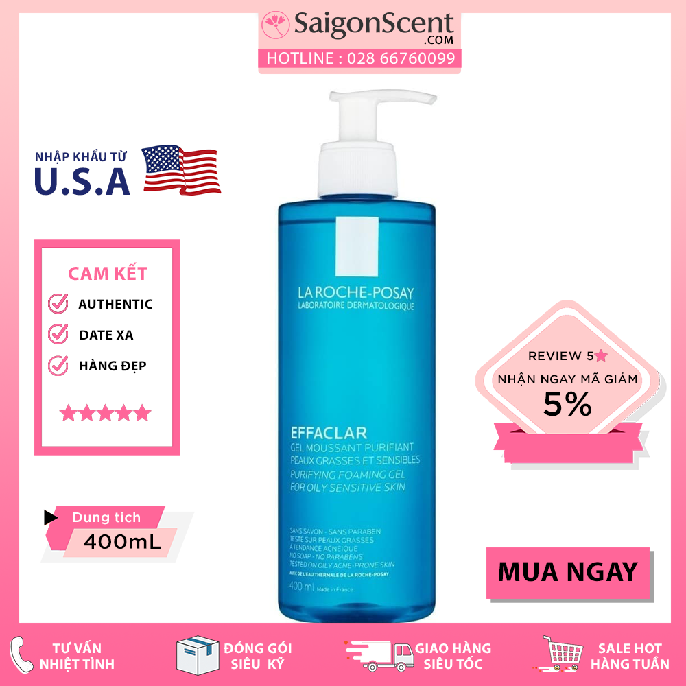 [HCM]Sữa Rửa Mặt La Roche-Posay Effaclar Gel Moussant ( 400mL )