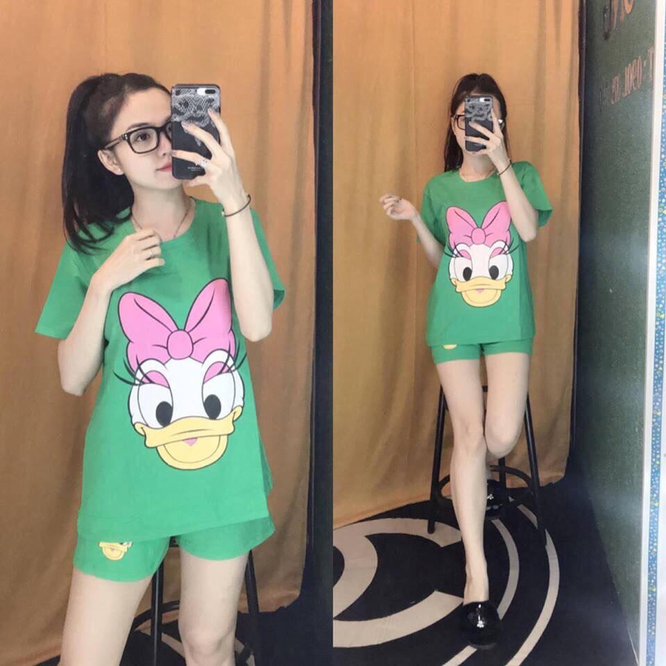 bộ đồ đùi chất coton in hình vịt dễ thương