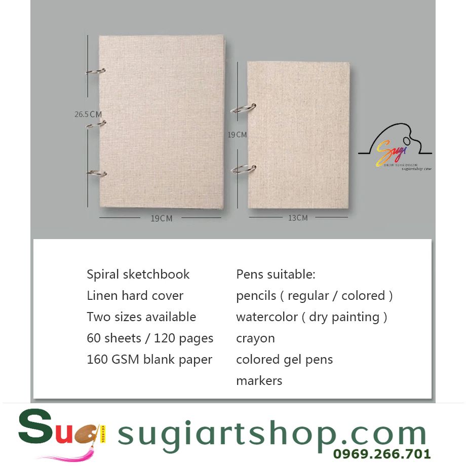 [SUGI ART SHOP] Sketchbook/SỔ VẼ CHÌ, Sổ vẽ phác thảo Khuyên