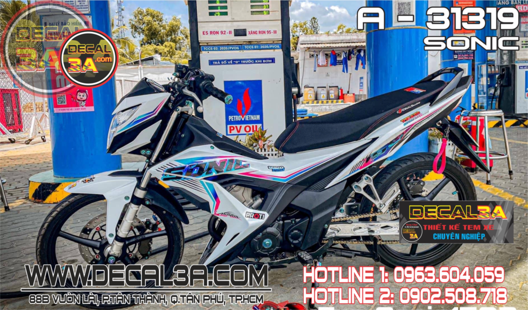Sonic 150 decal only colorful stripe