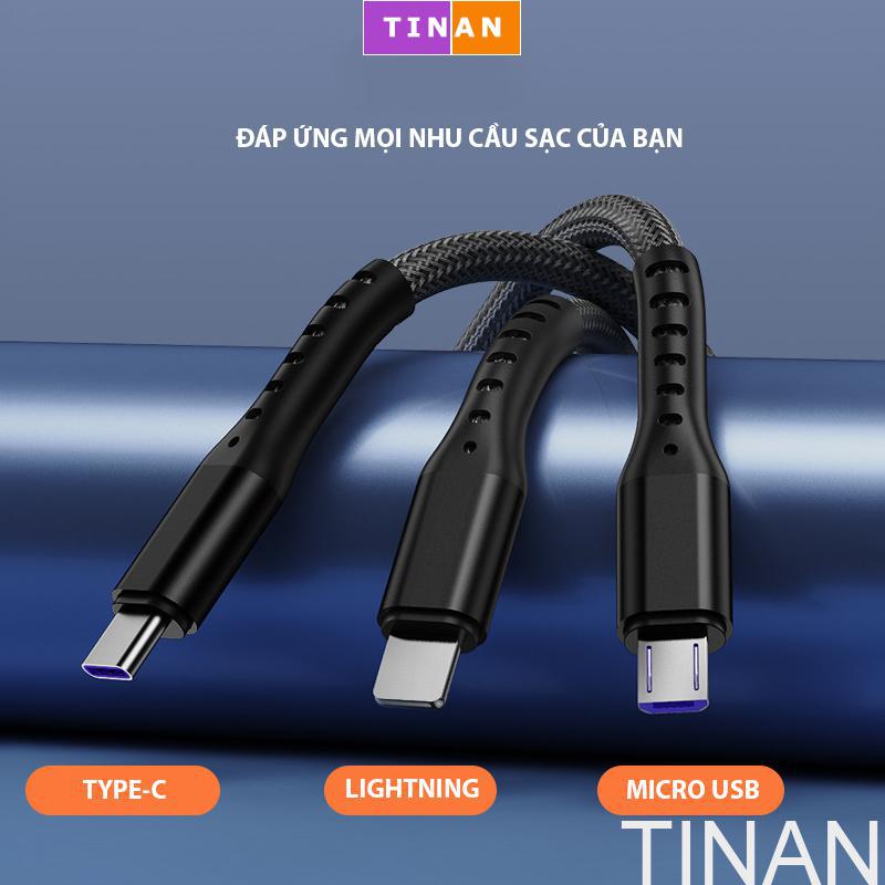 Cáp Sạc Nhanh USB 3 Trong 1 Chất Lượng Cao 5A, Iphone, Android, TypeC