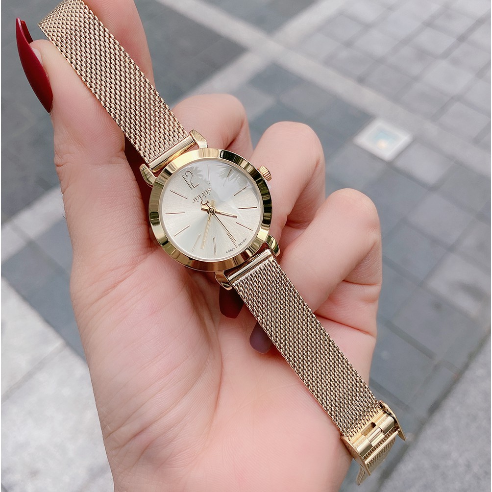 Đồng hồ nữ Julius Hàn Quốc JA-732D dây thép (Vàng)
