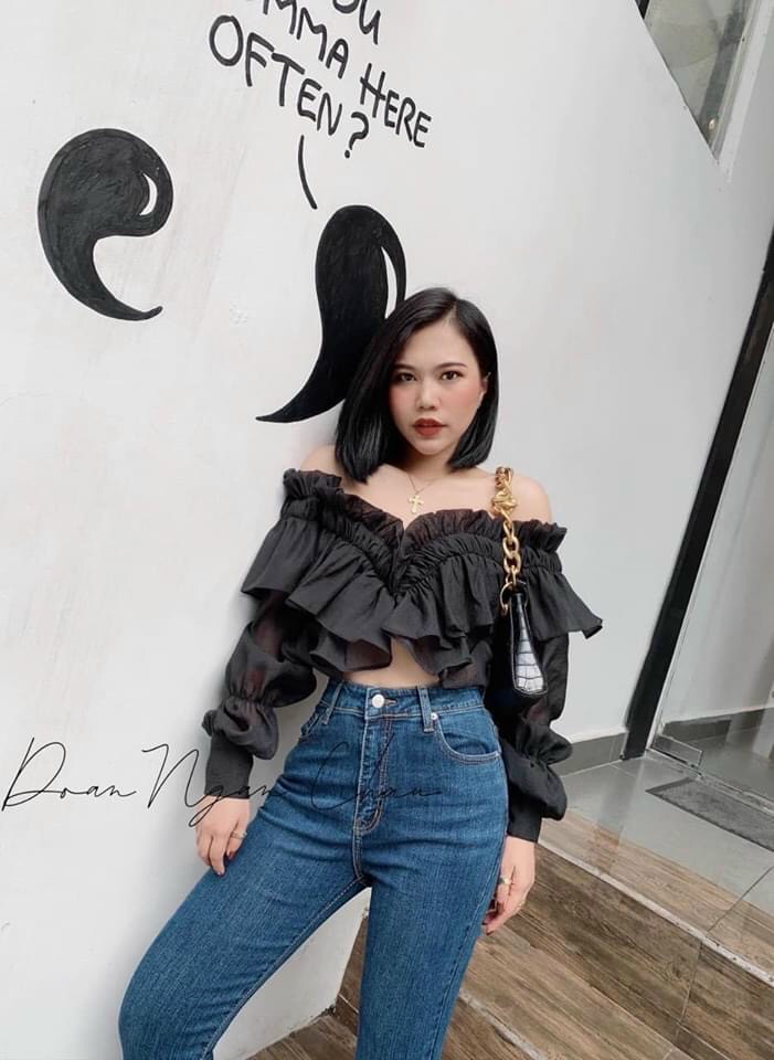 ÁO BẸC VAI VOAN CỔ V, PHỤNG HOÀNG