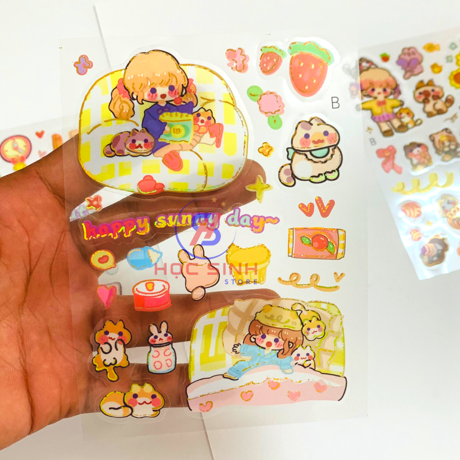 Combo 4 vỉ sticker dễ thương ( Giao mẫu ngẫu nhiên )