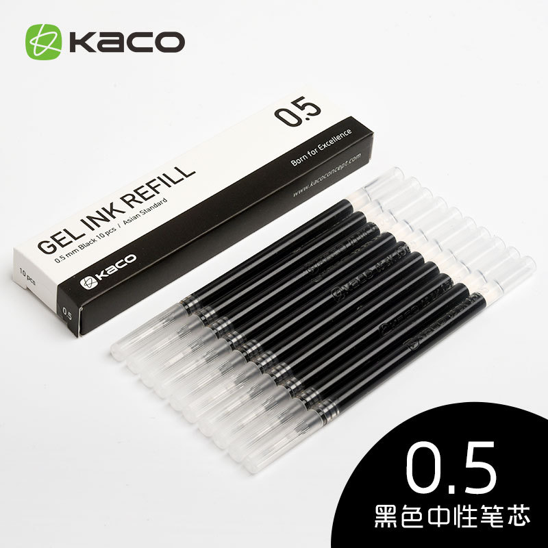 Ruột bút KACO PURE màu đen (bộ 10 ngòi)