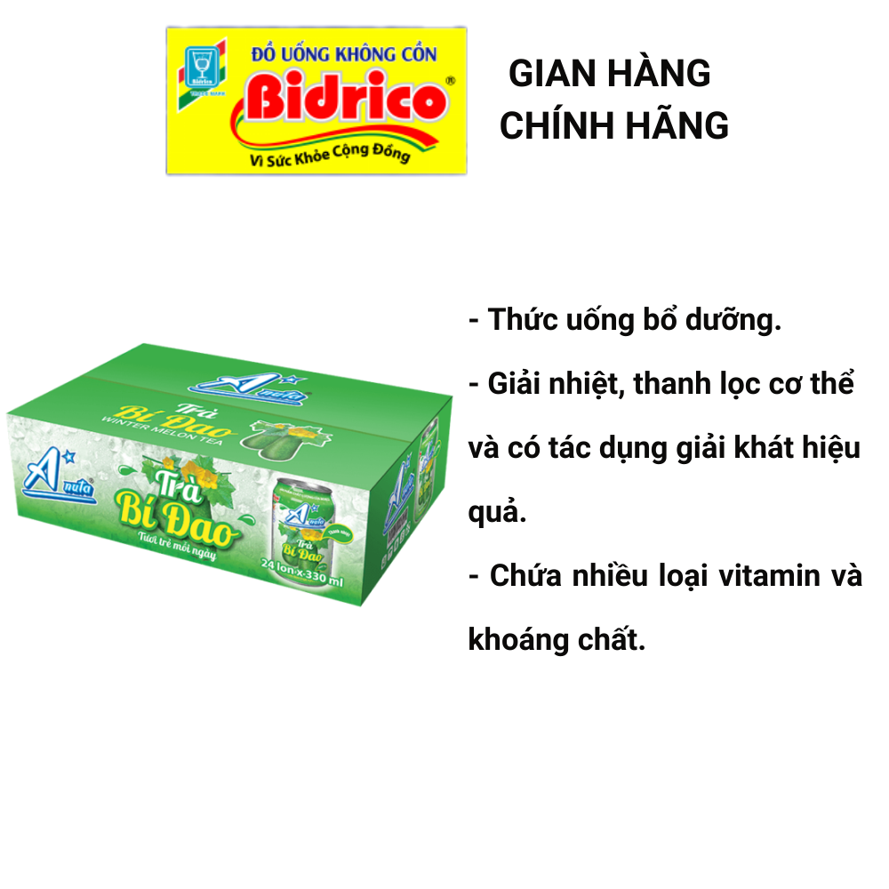 Trà Bí Đao A*nuta ( Thùng 24 lon 330ml ) - Sản phẩm của Bidrico