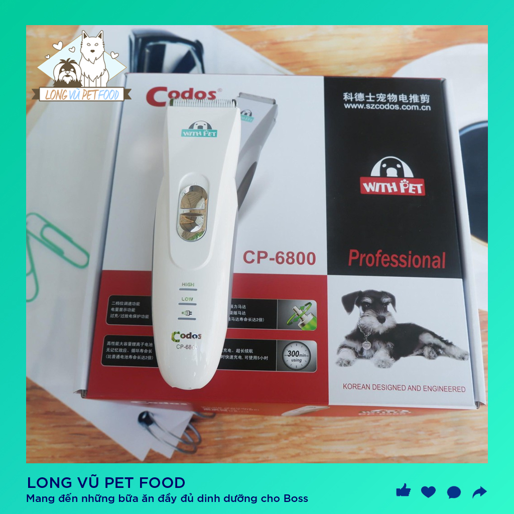 Tông đơ cắt lông chó mèo CODOS 6800 - Long Vũ Pet Food