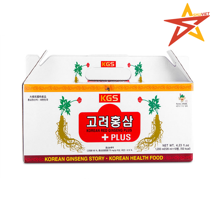 COMBO 10 Chai Nước Nhân Sâm Có Củ KGS Hàn Quốc