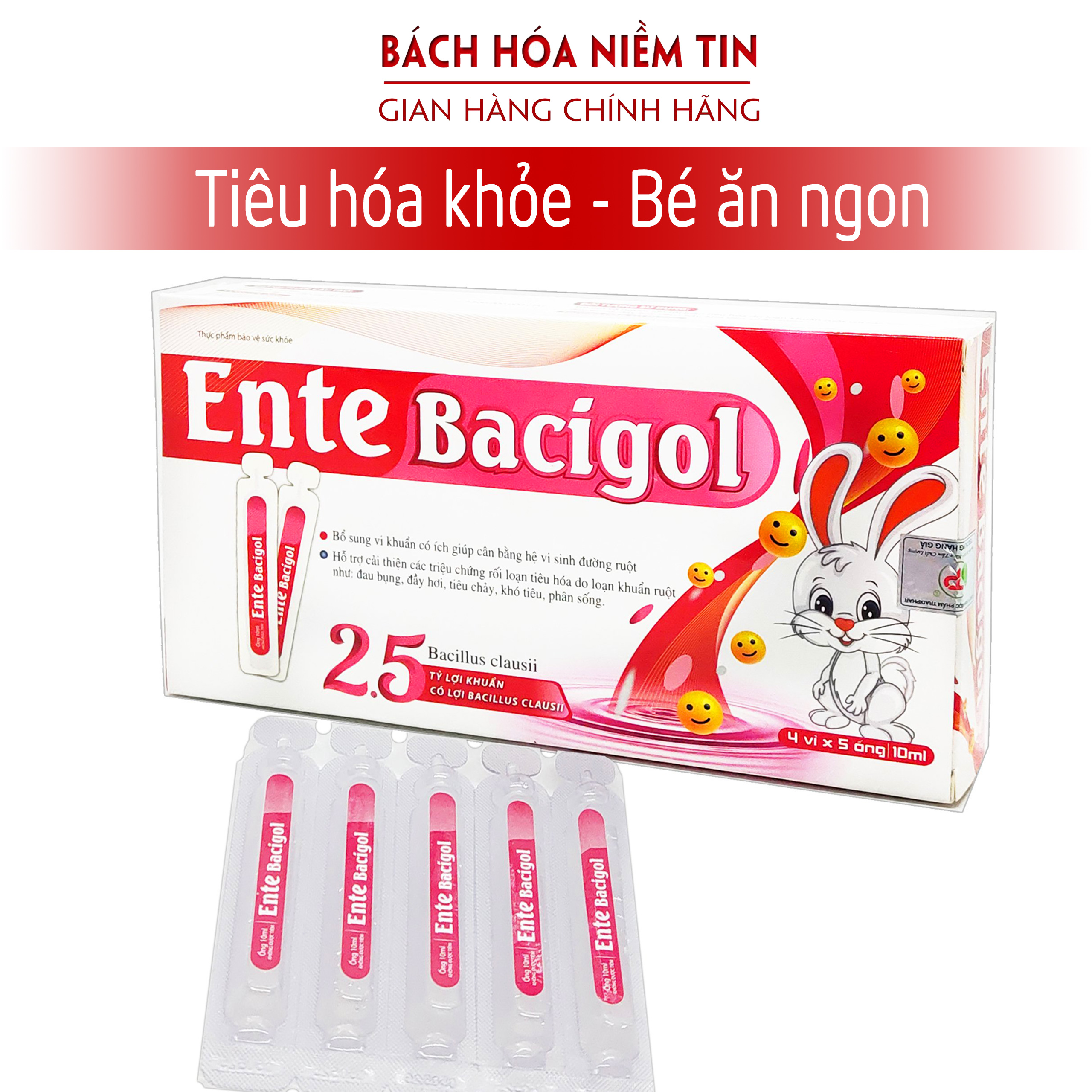 Men Tiêu Hóa Cho Bé bổ sung 2.5 tỷ lợi khuẩn, giảm rối loạn tiêu hóa Enter - Hộp 20 ống