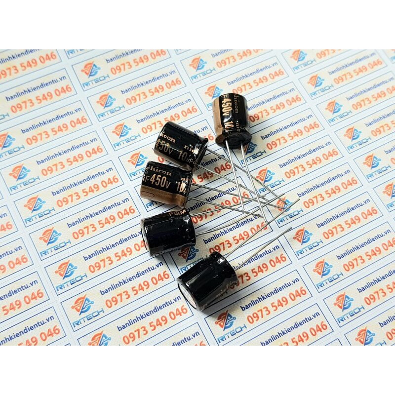 Tụ hóa 10uf 450v kích thước 10x12mm