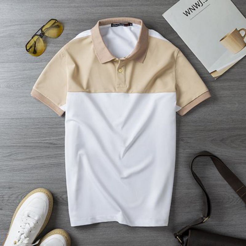 [Hoàn Tiền 15%] Áo Thun Polo Nam Phối Màu, Vải Cá Sấu Cotton, Chuẩn Form