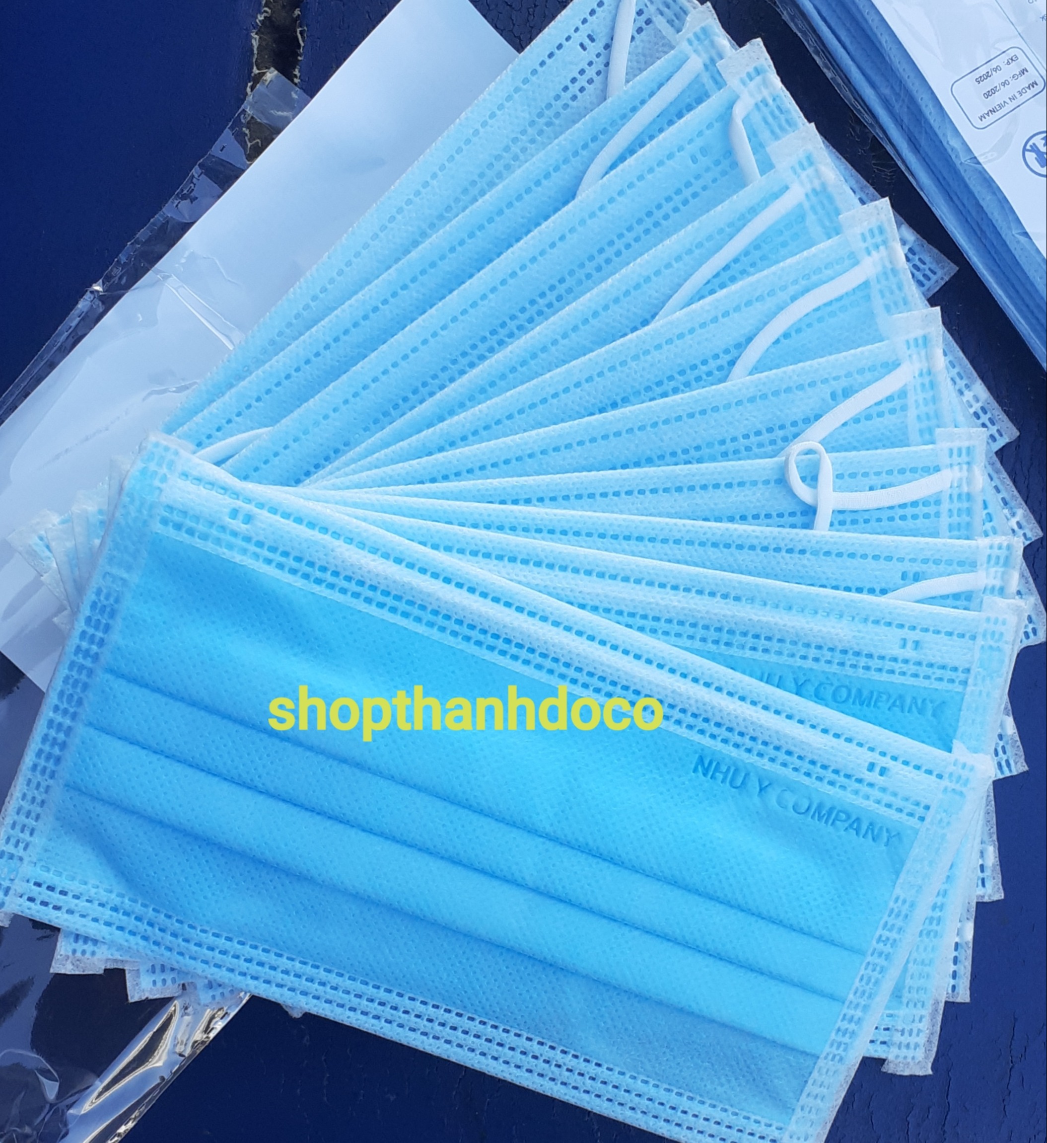 [HCM]KHẨU TRANG Y TẾ NHƯ Ý 4 LỚP (  CABON 5 HỘP 250 CÁI MÀU XANH )