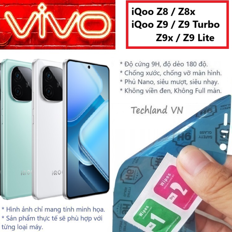 Cường Lực Phủ Nano Vivo iQoo Z8 / Z9 / Z8x / Z9x / Z9 Lite / Z9 Turbo 5G - Trong Suốt, Không Full Màn, Không Viền Đen