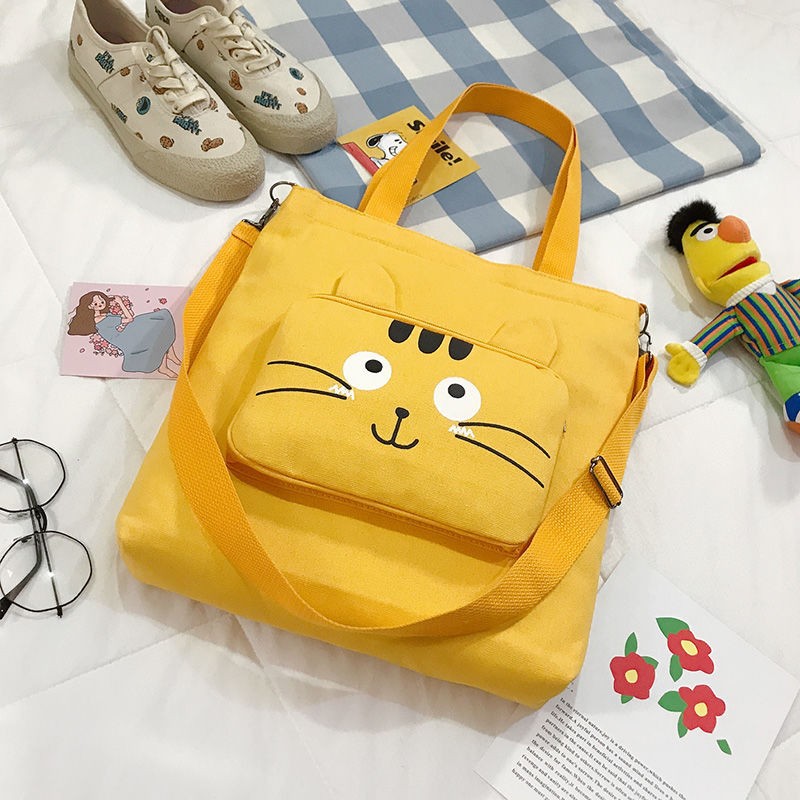Túi xách tote vải Nữ đeo chéo hàn quốc - Mèo Ria
