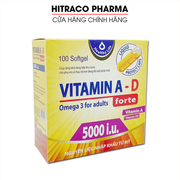 Viên uống bổ sung vitamin AD tăng cường sức khỏe, nâng cao đề kháng hộp 100 viên -HITRACO PHARMA nhập khẩu