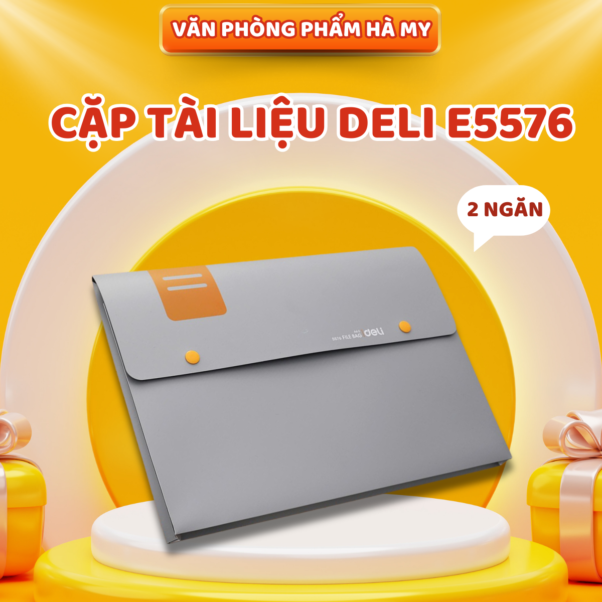 Cặp đựng tài liệu Deli E5576 có nút bấm