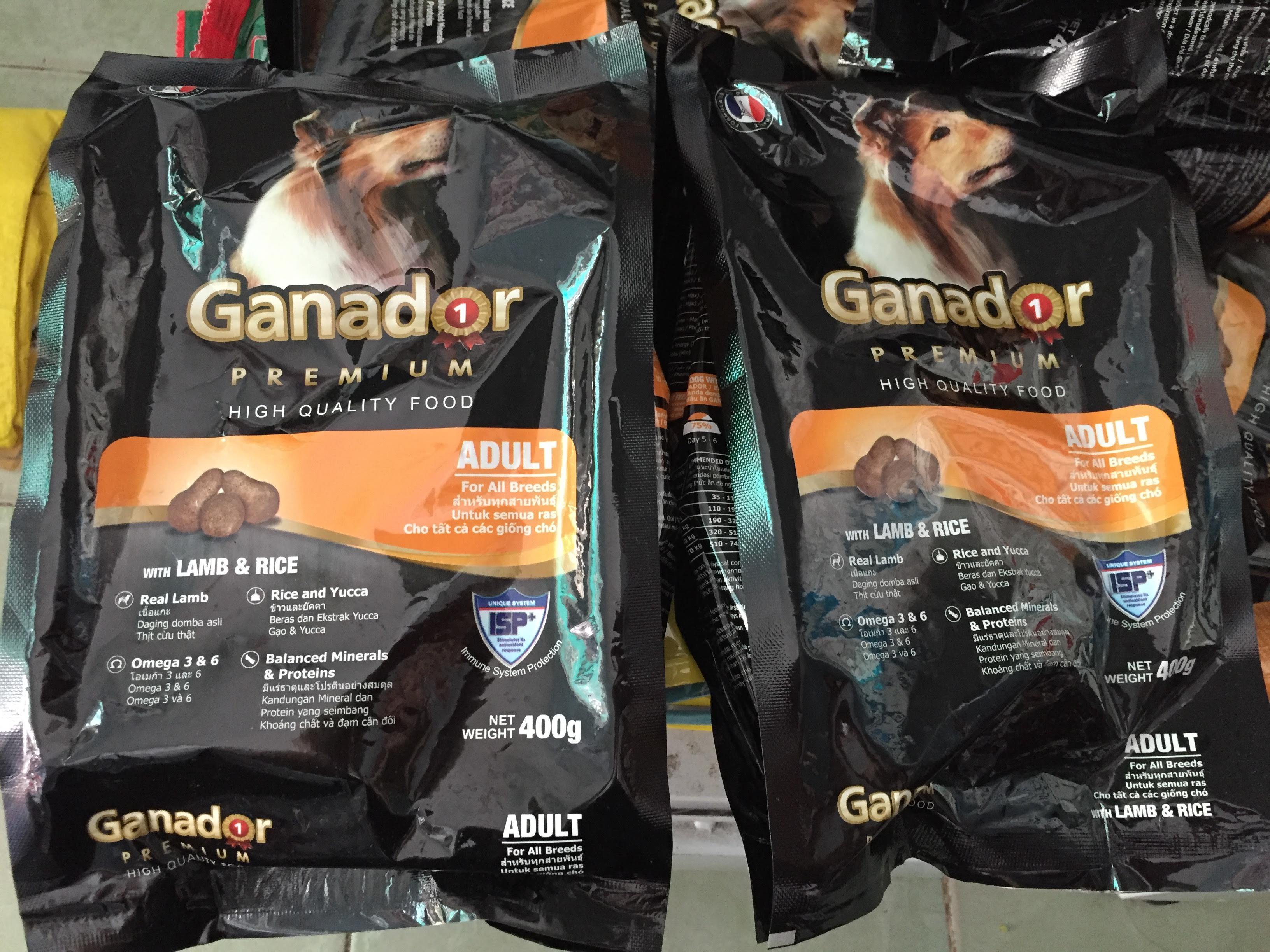 2 gói thức ăn  GANADOR cho chó lớn 400 gram