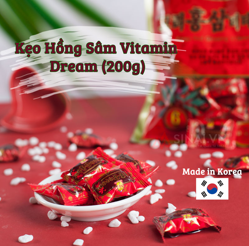 [COMBO 10 BỊCH] KẸO HỒNG SÂM HÀN QUỐC - Bịch 200G