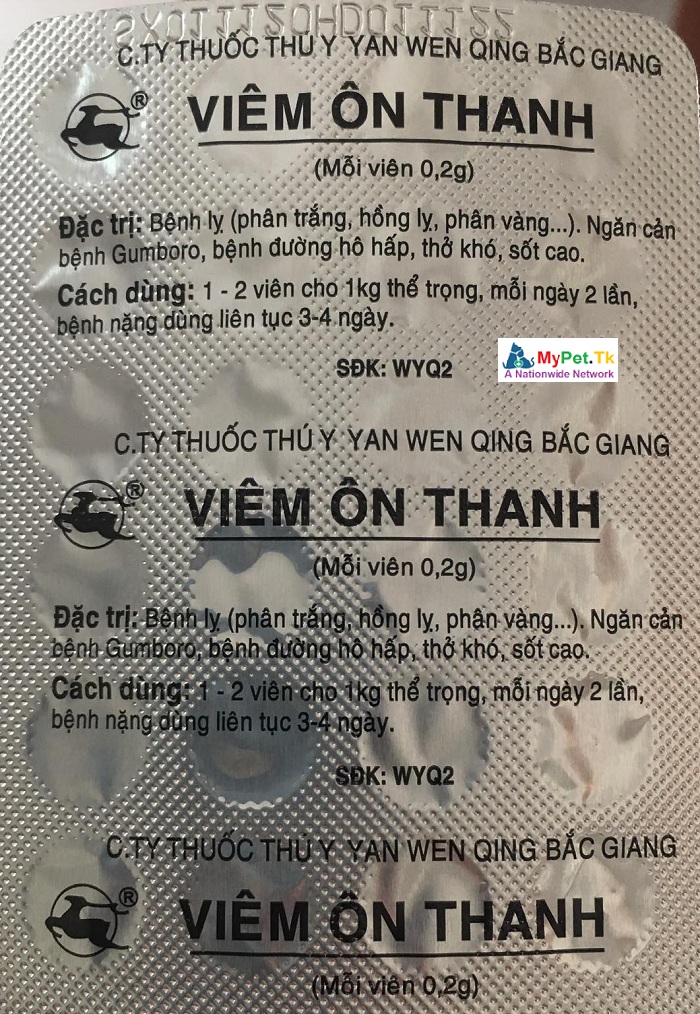 5 Blister Packs of Thanh Ointment for Poultry - Treats Diarrhea, White Feces, Wheezing