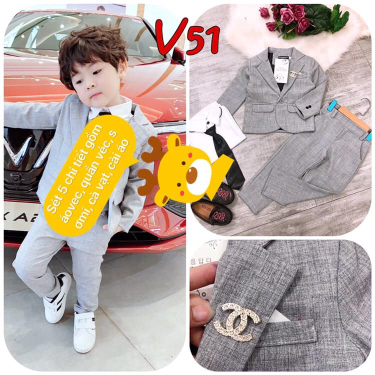 Bộ vest 5 chi tiết cho bé 9-23kg