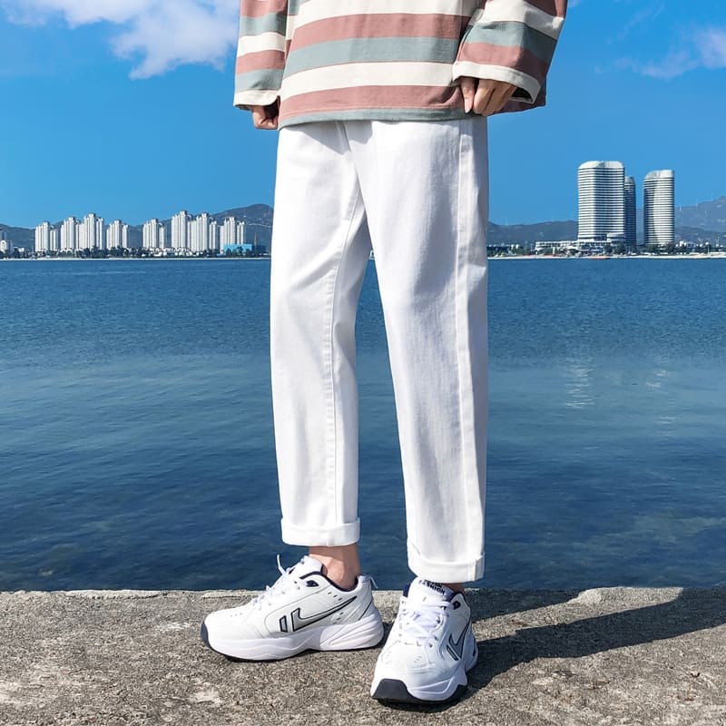 Quần jean nam dáng form suông rộng quần jeans bò baggy trơn ống rộng nam dễ phối đồ chất dày dặn đẹp PHƯƠNG VI FASHION