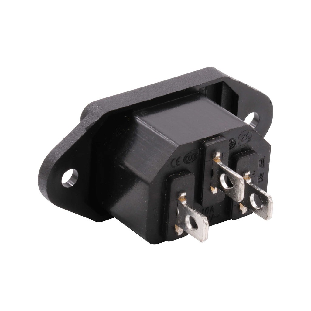 3-Pin Ac Power Jack 10A 250Ac