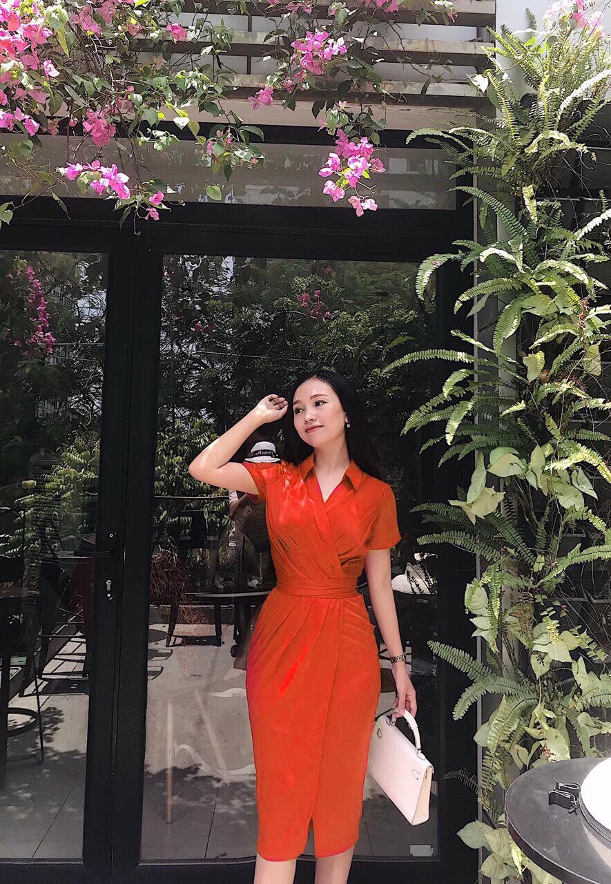 Đầm sơ mi nhún eo chất kate lụa freesize 2 màu trắng đen